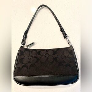 Coach Black and Brown Leather Accent Bag (like new)